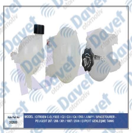 KALE 352930 Radyator Ek Genlesme Su Deposu Citroen C-Elysee/C2/C3 I/C4/Ds3/Jumpy/Peugeot 207/208/301/1007/2008/Expert (Kapakli)